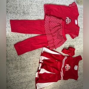 Toddler Girls Ohio State Red Matching Set & Cheer Outfit EUC 2t and 3t